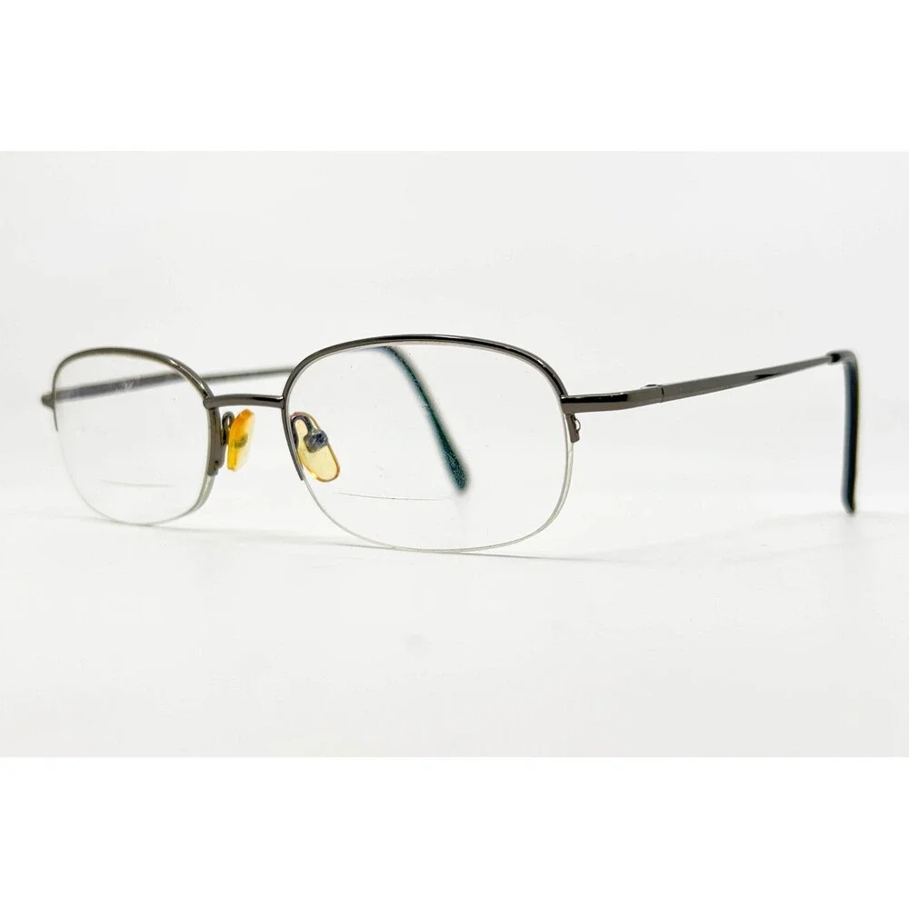 Caravaggio Eyeglasses Unisex Gunmetal Half Rim Rocco Gun 53-19-145